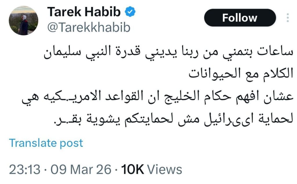 انتقاد تند اینفلوئنسر مصری از حاکمان عرب به‌دلیل میزبانی از پایگاه‌های آمریکا