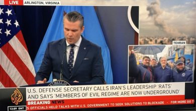 از ادعای دروغین وزیر جنگ امریکا تا حضور پزشکیان در میان مردم؛ تضاد تصویری در شبکه الجزیره