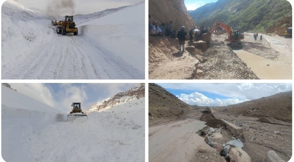 بازگشایی شاهراه‌های مسدودشده پس از سیلاب و لغزش کوه در چند ولایت