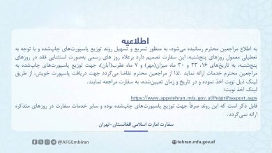 سفارت افغانستان در تهران توزیع پاسپورت‌های چاپ‌شده را تسریع می‌کند
